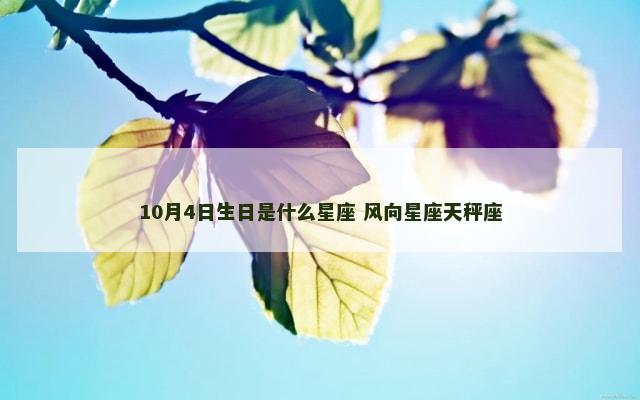 10月4日生日是什么星座 风向星座天秤座