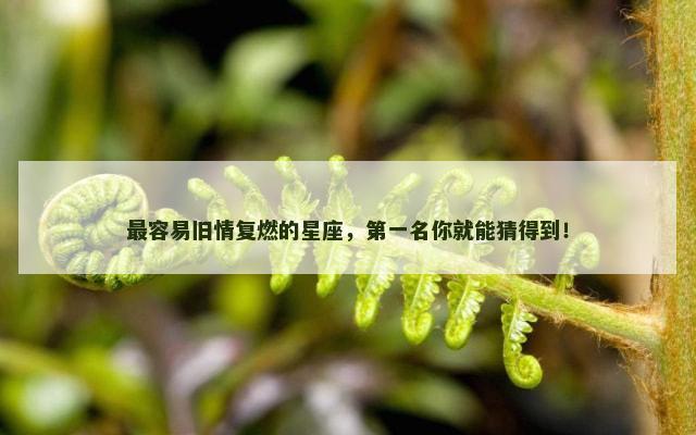 最容易旧情复燃的星座，第一名你就能猜得到！