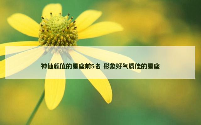 神仙颜值的星座前5名 形象好气质佳的星座