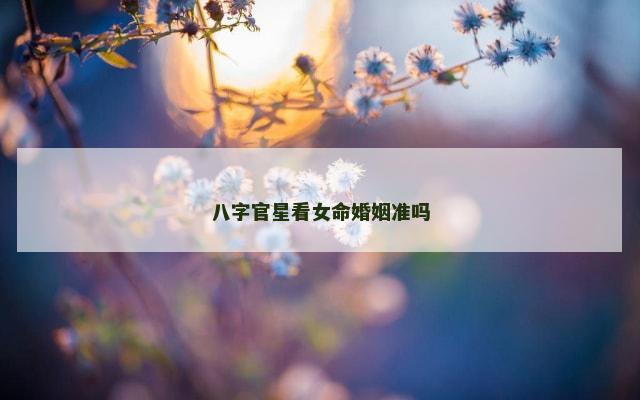 八字官星看女命婚姻准吗