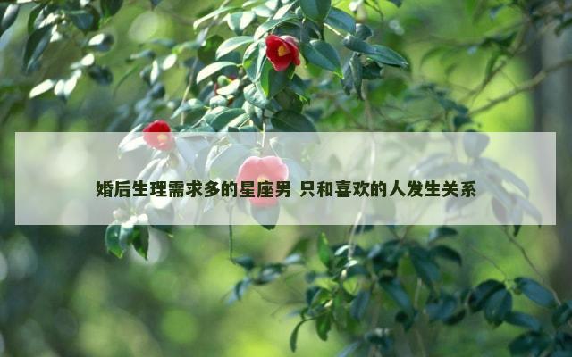 婚后生理需求多的星座男 只和喜欢的人发生关系