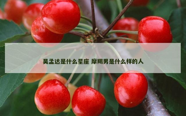 吴孟达是什么星座 摩羯男是什么样的人