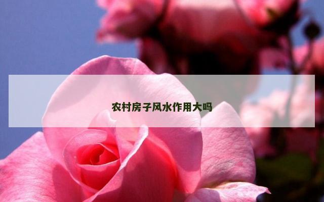 农村房子风水作用大吗