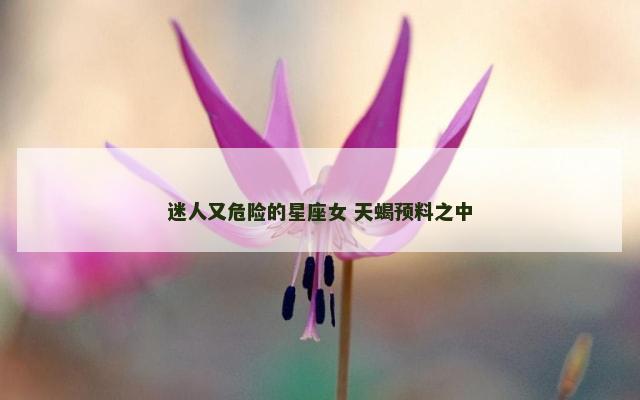 迷人又危险的星座女 天蝎预料之中