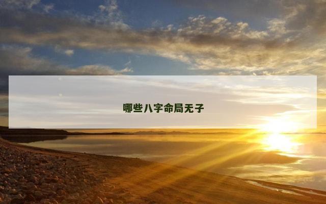 哪些八字命局无子
