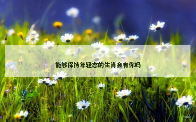 能够保持年轻态的生肖会有你吗
