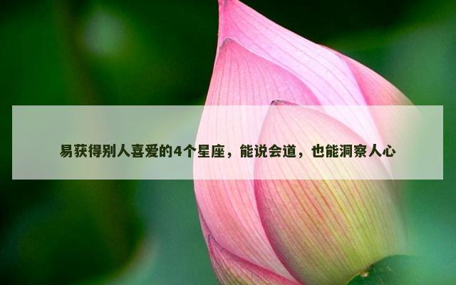 易获得别人喜爱的4个星座，能说会道，也能洞察人心