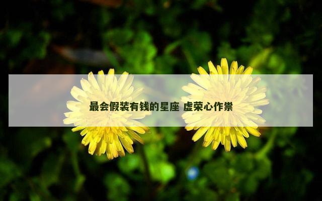 最会假装有钱的星座 虚荣心作祟