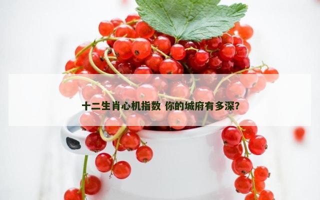 十二生肖心机指数 你的城府有多深？