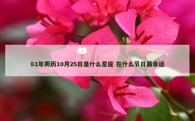81年阴历10月25日是什么星座 在什么节日最幸运
