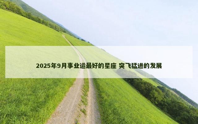 2025年9月事业运最好的星座 突飞猛进的发展