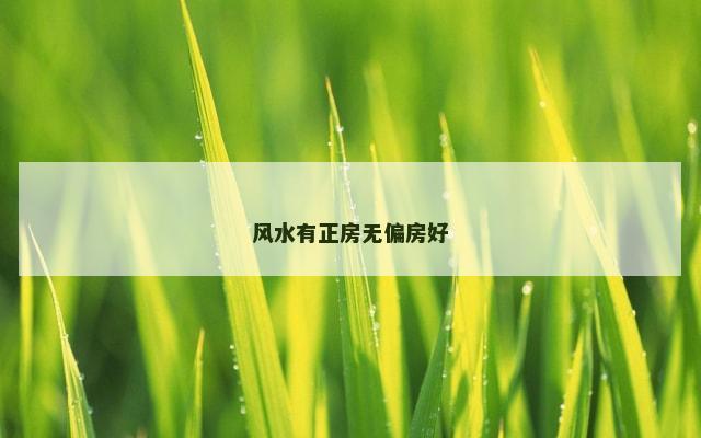 风水有正房无偏房好