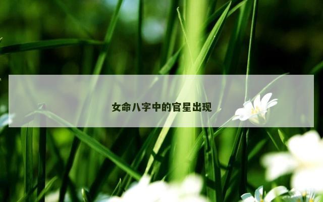 女命八字中的官星出现