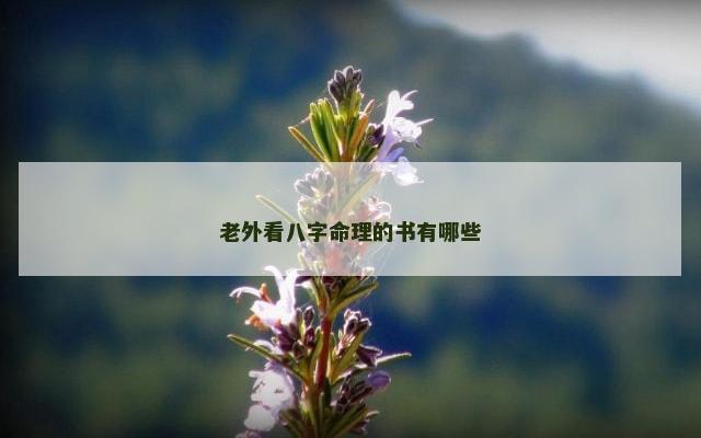 老外看八字命理的书有哪些