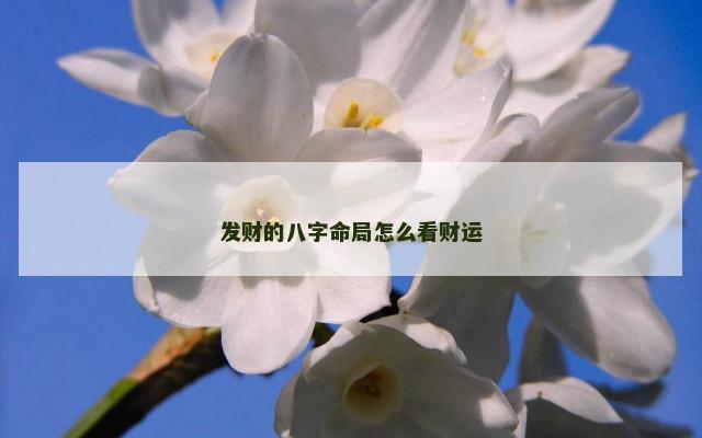 发财的八字命局怎么看财运