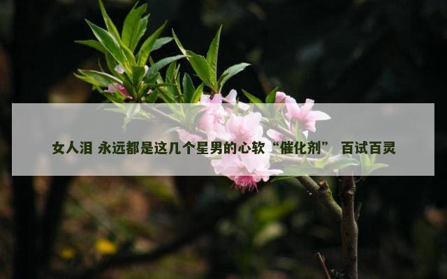 女人泪 永远都是这几个星男的心软“催化剂” 百试百灵