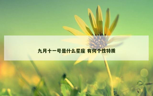 九月十一号是什么星座 有何个性特质