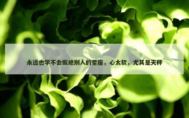 永远也学不会拒绝别人的星座，心太软，尤其是天秤