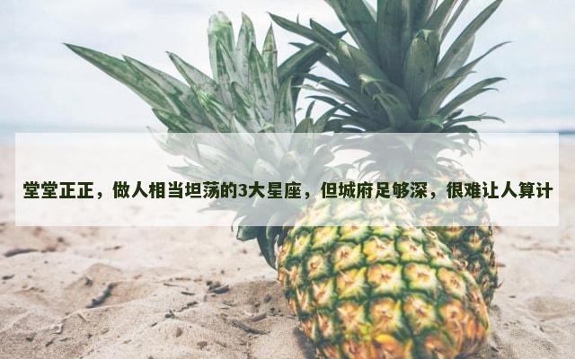 堂堂正正，做人相当坦荡的3大星座，但城府足够深，很难让人算计