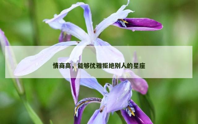 情商高，能够优雅拒绝别人的星座
