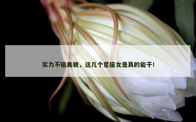 实力不输美貌，这几个星座女是真的能干！