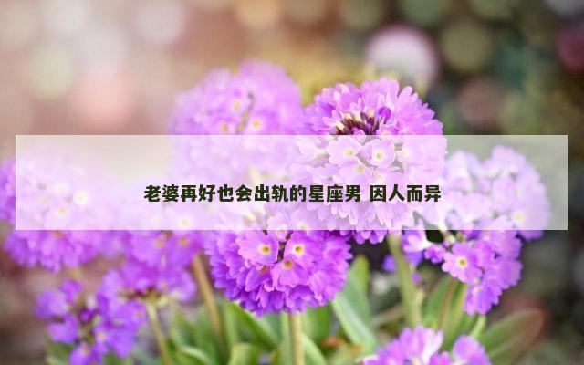 老婆再好也会出轨的星座男 因人而异