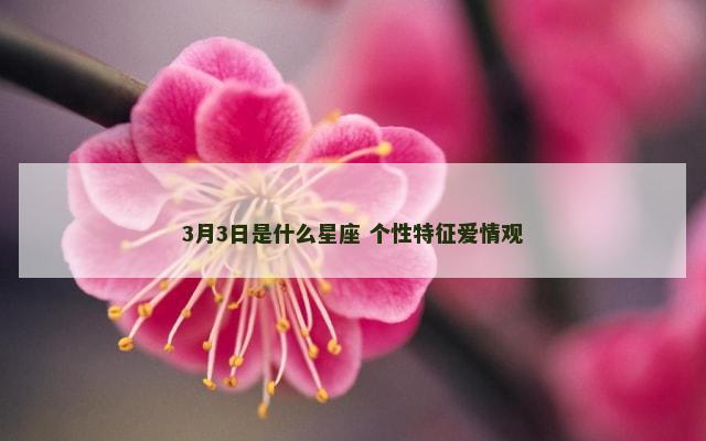 3月3日是什么星座 个性特征爱情观