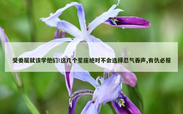 受委屈就该学他们!这几个星座绝对不会选择忍气吞声,有仇必报