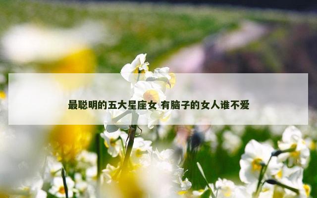最聪明的五大星座女 有脑子的女人谁不爱