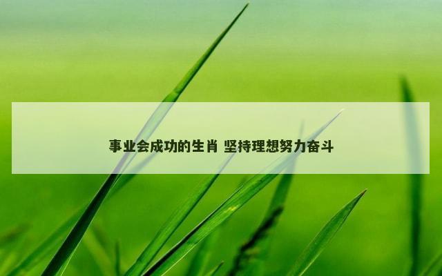 事业会成功的生肖 坚持理想努力奋斗