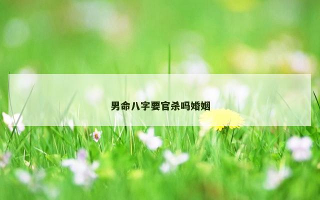 男命八字要官杀吗婚姻
