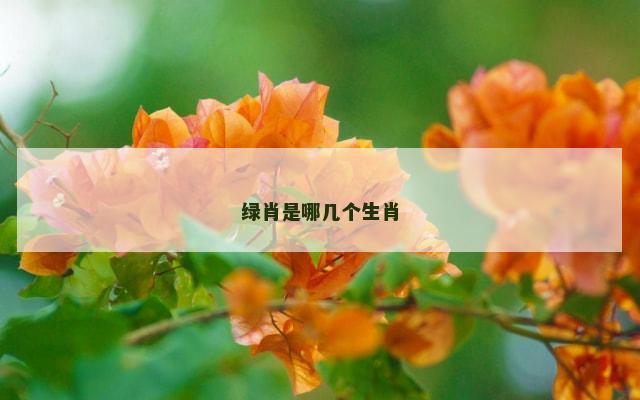 绿肖是哪几个生肖