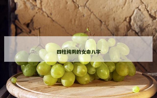 四柱纯阴的女命八字