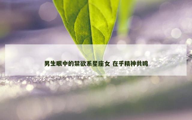 男生眼中的禁欲系星座女 在乎精神共鸣