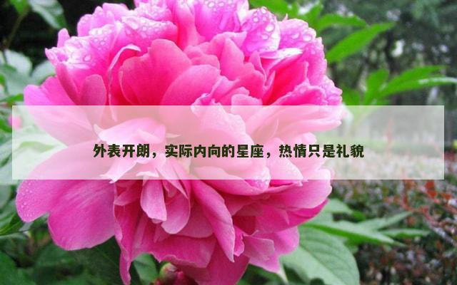 外表开朗，实际内向的星座，热情只是礼貌