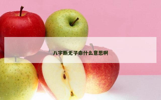 八字断无子命什么意思啊