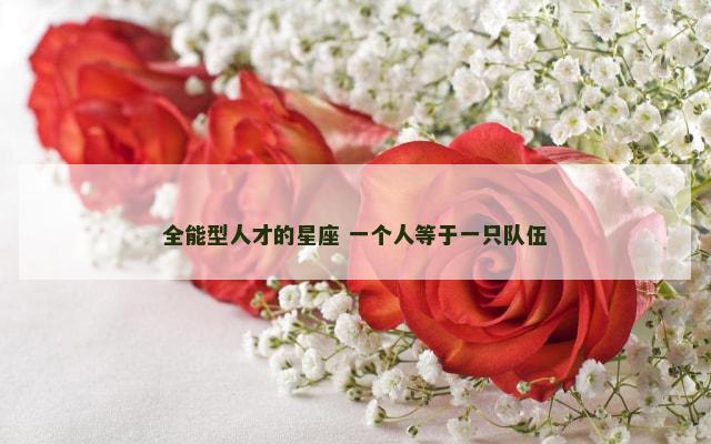 全能型人才的星座 一个人等于一只队伍