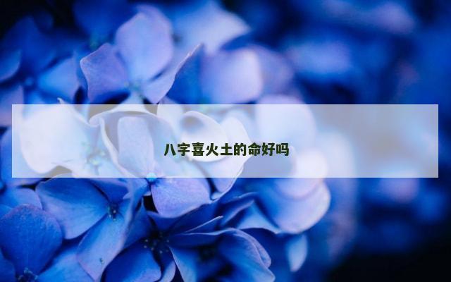 八字喜火土的命好吗