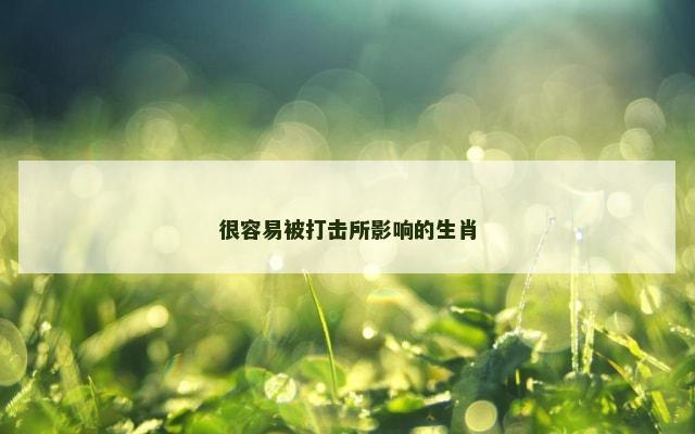 很容易被打击所影响的生肖