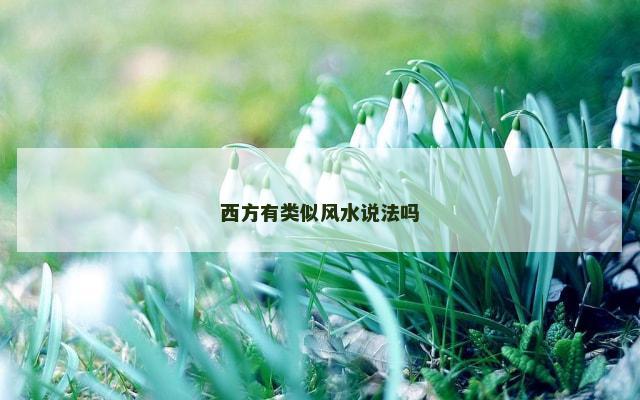 西方有类似风水说法吗