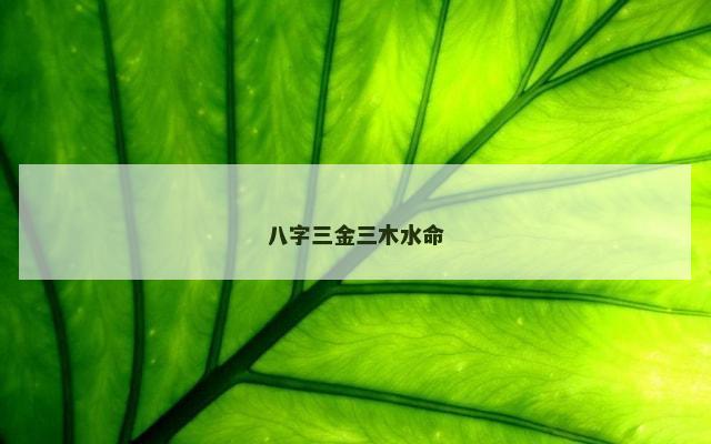 八字三金三木水命