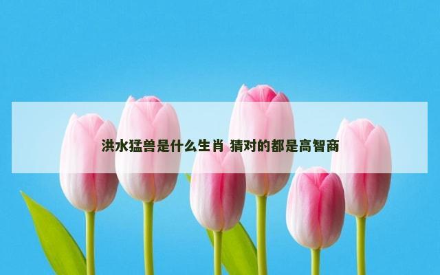 洪水猛兽是什么生肖 猜对的都是高智商