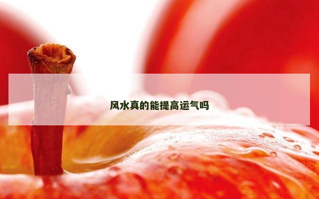 风水真的能提高运气吗