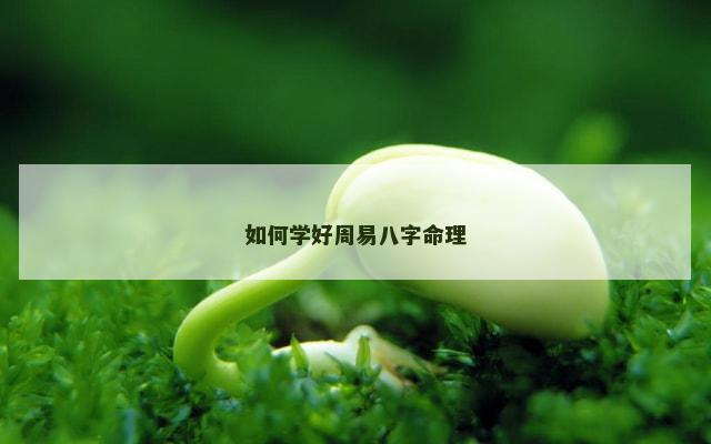 如何学好周易八字命理
