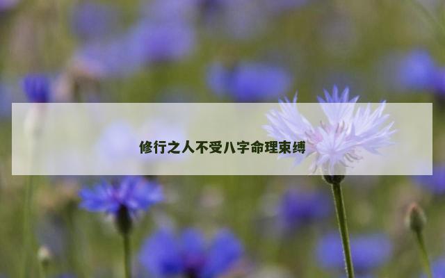 修行之人不受八字命理束缚