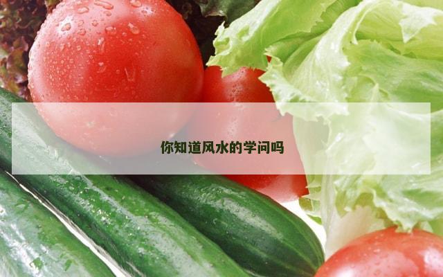 你知道风水的学问吗