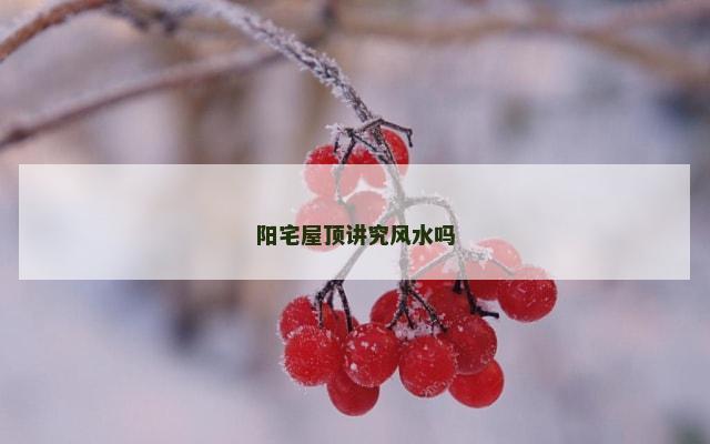 阳宅屋顶讲究风水吗