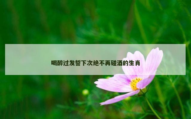 喝醉过发誓下次绝不再碰酒的生肖
