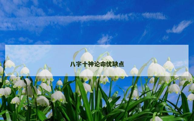 八字十神论命优缺点