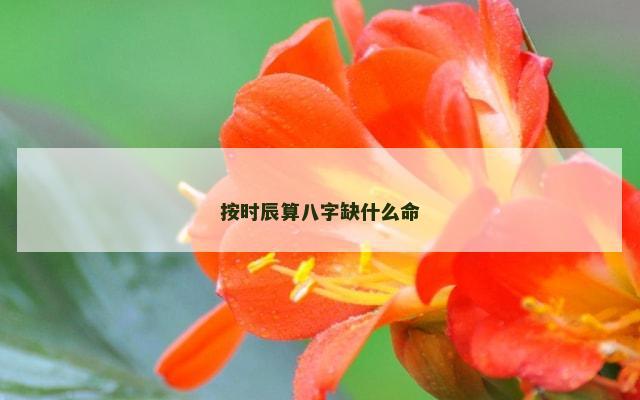 按时辰算八字缺什么命